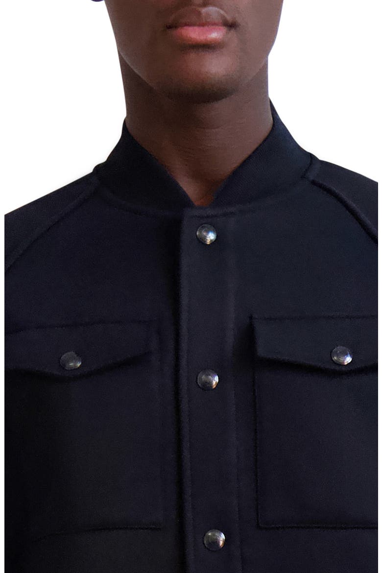 Fleece Bomber Jacket, Alternate, color, BLACK/ BLACK