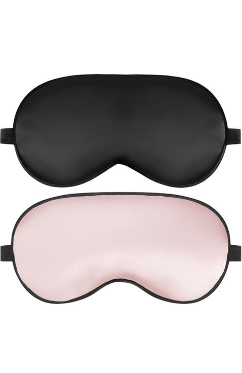 2 Pcs Silk Elastic Band Sleep Eye Mask Set