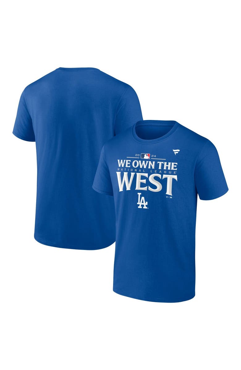 FANATICS Men's Fanatics Royal Los Angeles Dodgers 2024 NL West Division Champions Locker Room T-Shirt, Main, color, 