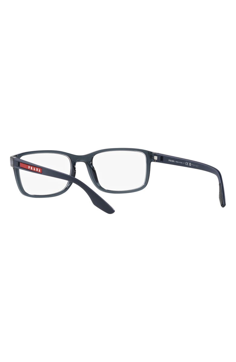 Prada Linea Rossa 55mm Pillow Optical Glasses, Alternate, color, Trans Blue