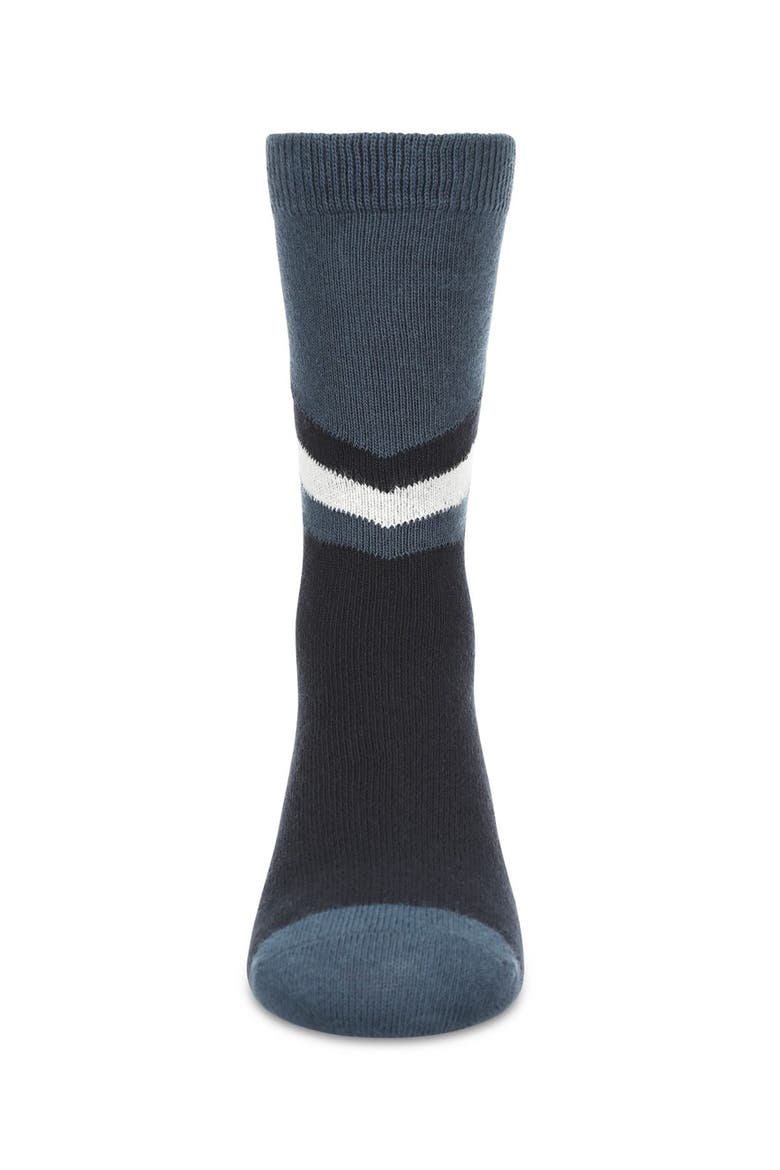 Geometric Diagonal Stripe Crew Socks, Alternate, color, Navy
