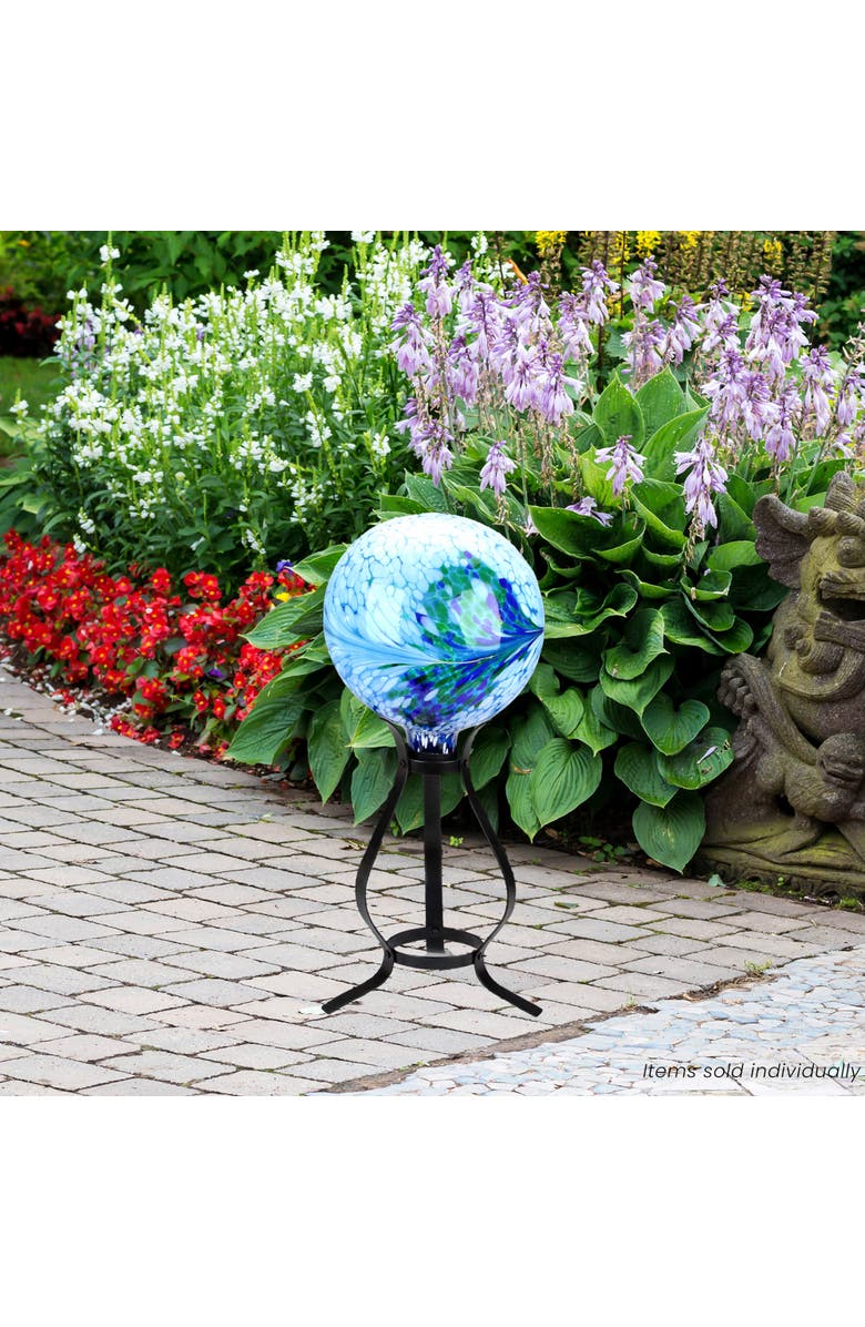 Northlight 12" Black Curved Outdoor Patio Garden Gazing Ball Stand, Alternate, color, Black