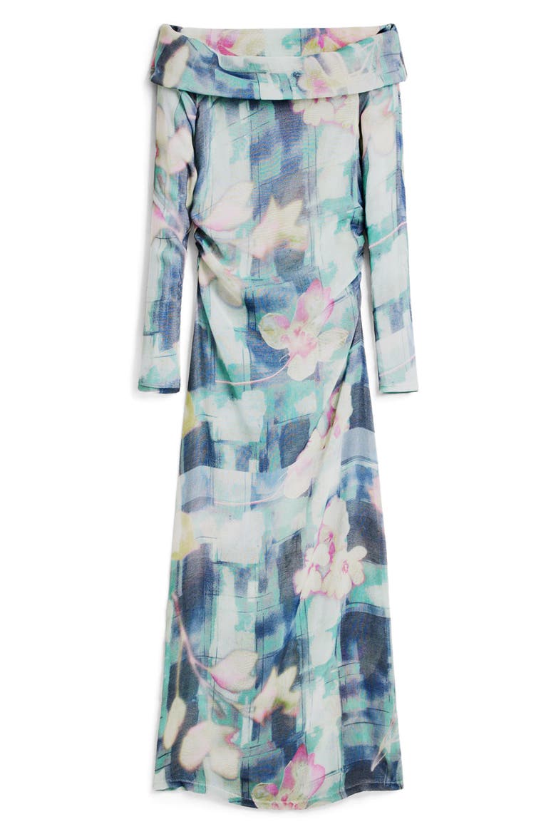 Floral Long Sleeve Dress & Tank Dress Set, Alternate, color, ANTHRACITE GRAY