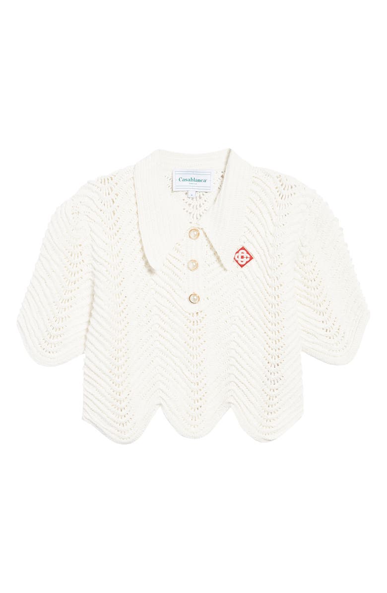 Casablanca Wavy Crochet Crop Top, Alternate, color,