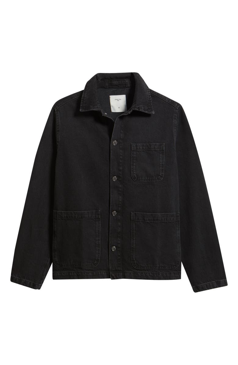 Percival Gove Cotton Denim Chore Coat, Main, color, Black
