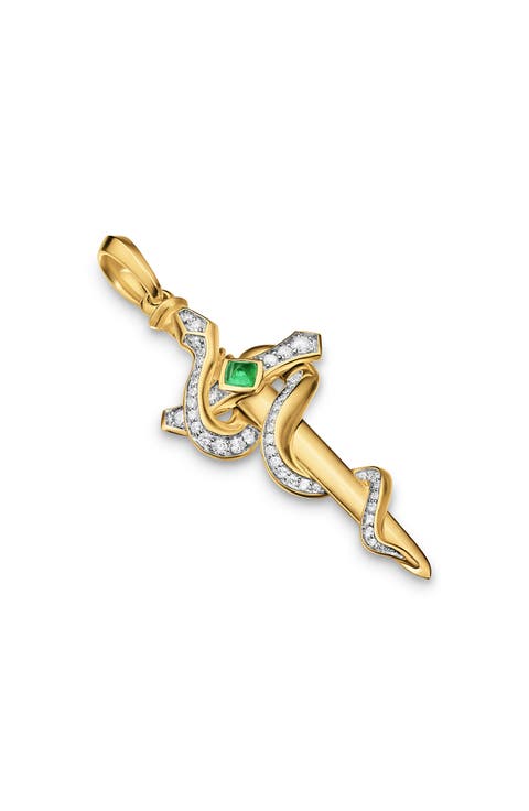 Men's Ouroboros Snake Amulet with Diamonds