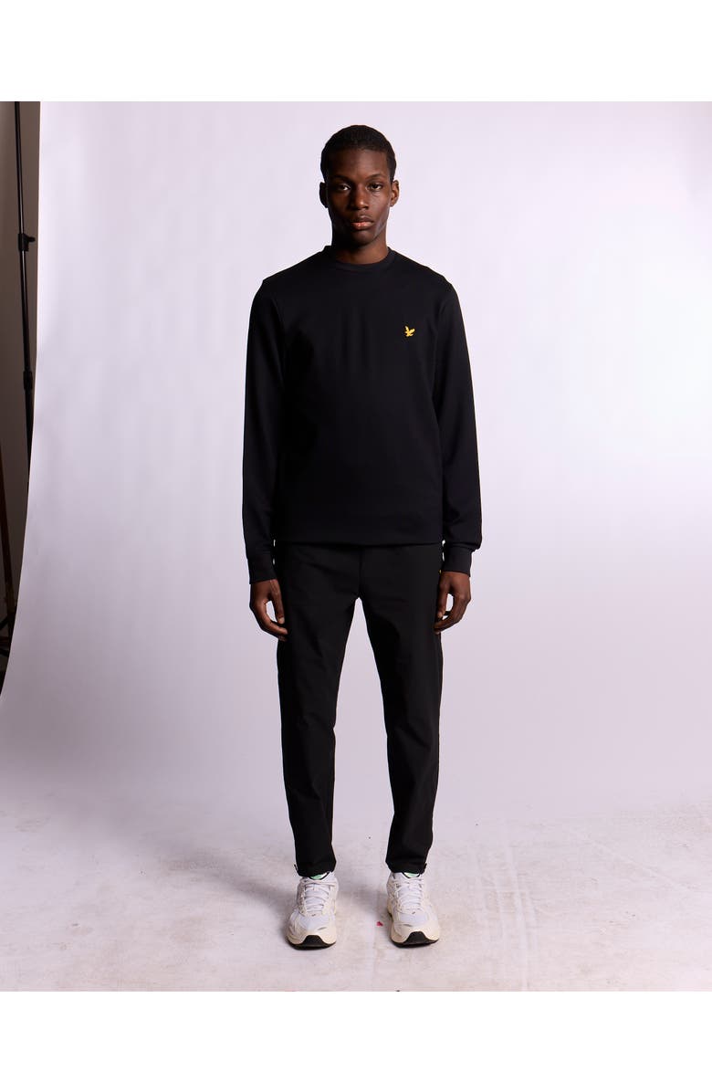 Lyle & Scott Crew Neck Long Sleeve Fly Fleece, Alternate, color, Jet Black