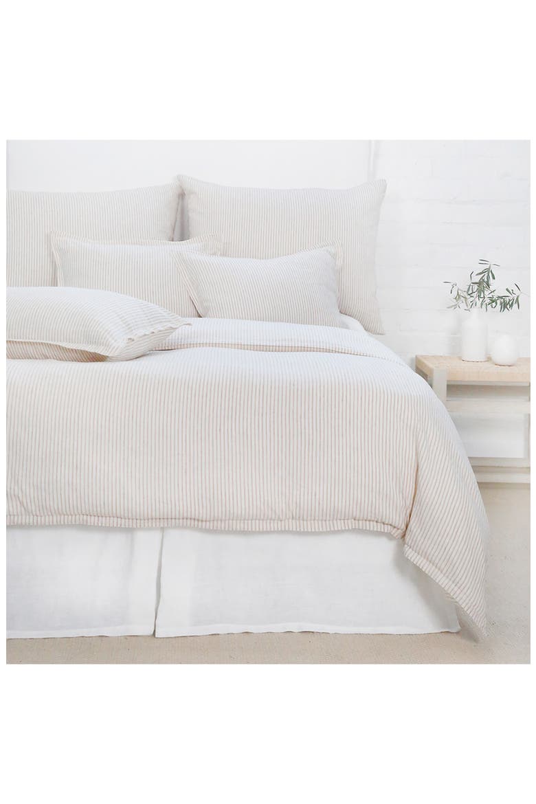Connor Big Stripe Linen & Cotton Accent Pillow, Alternate, color, IVORY/ AMBER