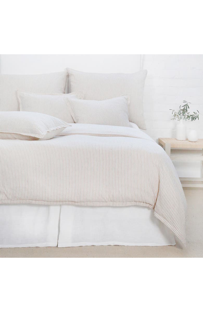 Pom Pom at Home Connor Big Stripe Linen & Cotton Accent Pillow, Alternate, color, Ivory/ Amber