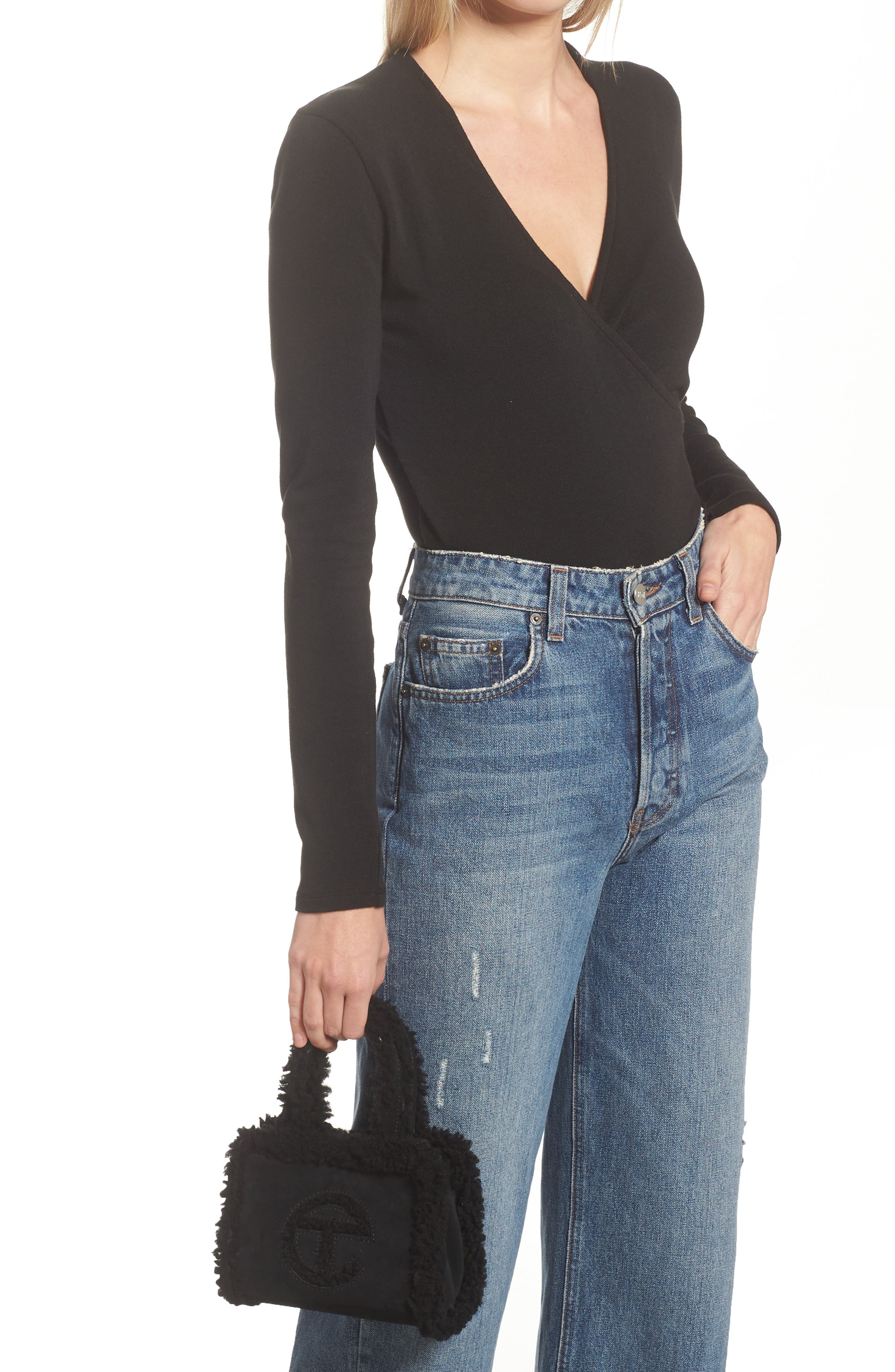 UGG<sup
®</sup
 x TELFAR Gender Inclusive Small Genuine Shearling Shopper, Alternate, color, 