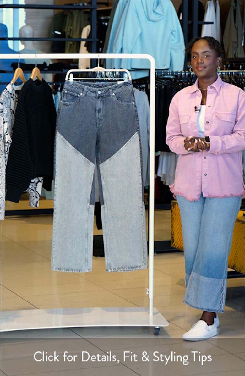 Two-Tone Straight Leg Jeans, sales video thumbnail