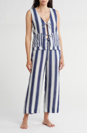 Desmond & Dempsey Feluka Linen Sleeveless Pajamas