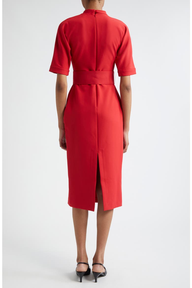 Naya Belted Mock Neck Dress, Alternate, color, RED