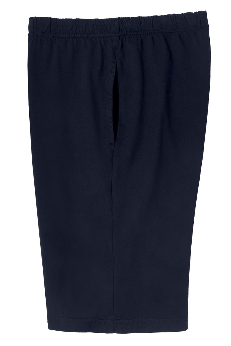 Mens Super-Soft 100% Cotton UPF 50+ Athletic Workout Shorts w/Pockets, Alternate, color, Dark Navy