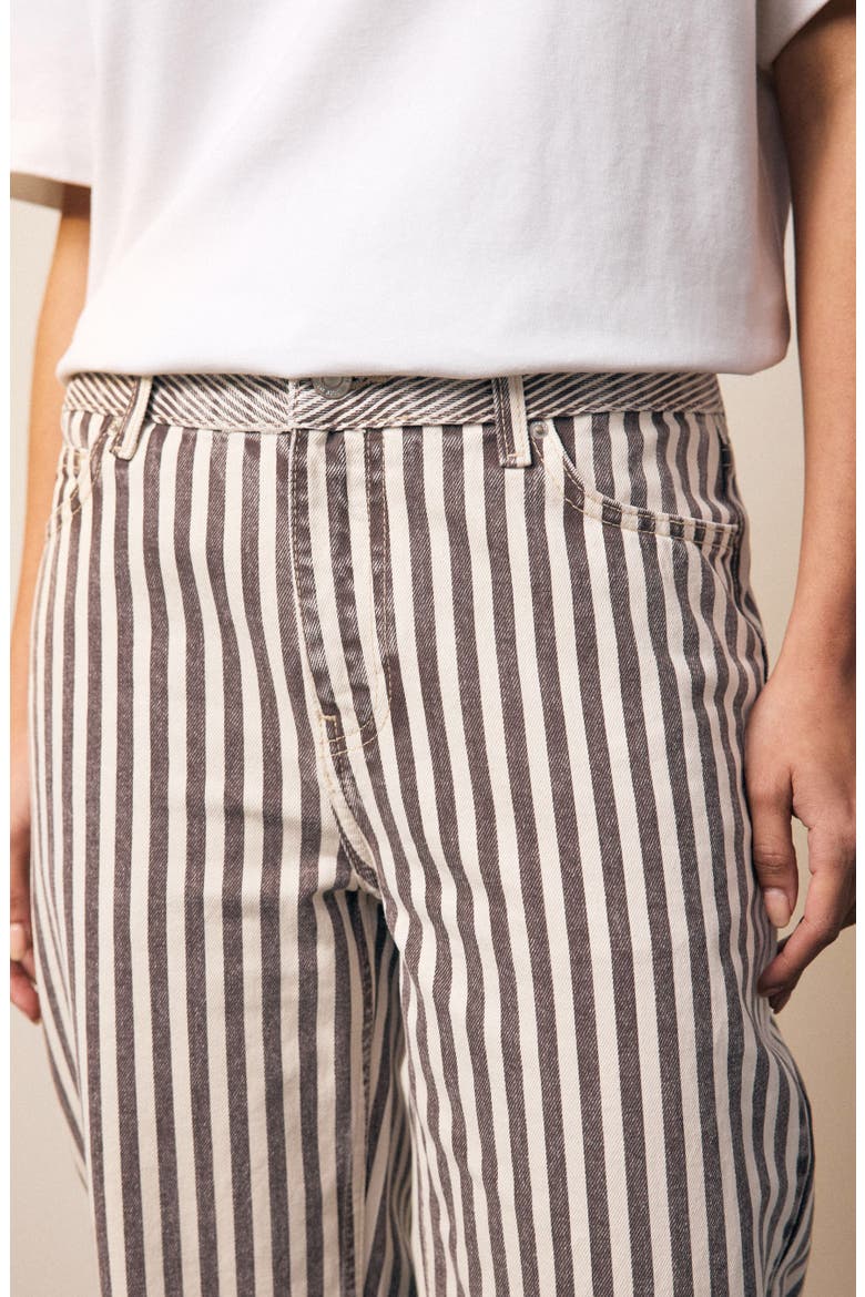 Stripe Straight Leg Jeans, Alternate, color, NEUTRAL