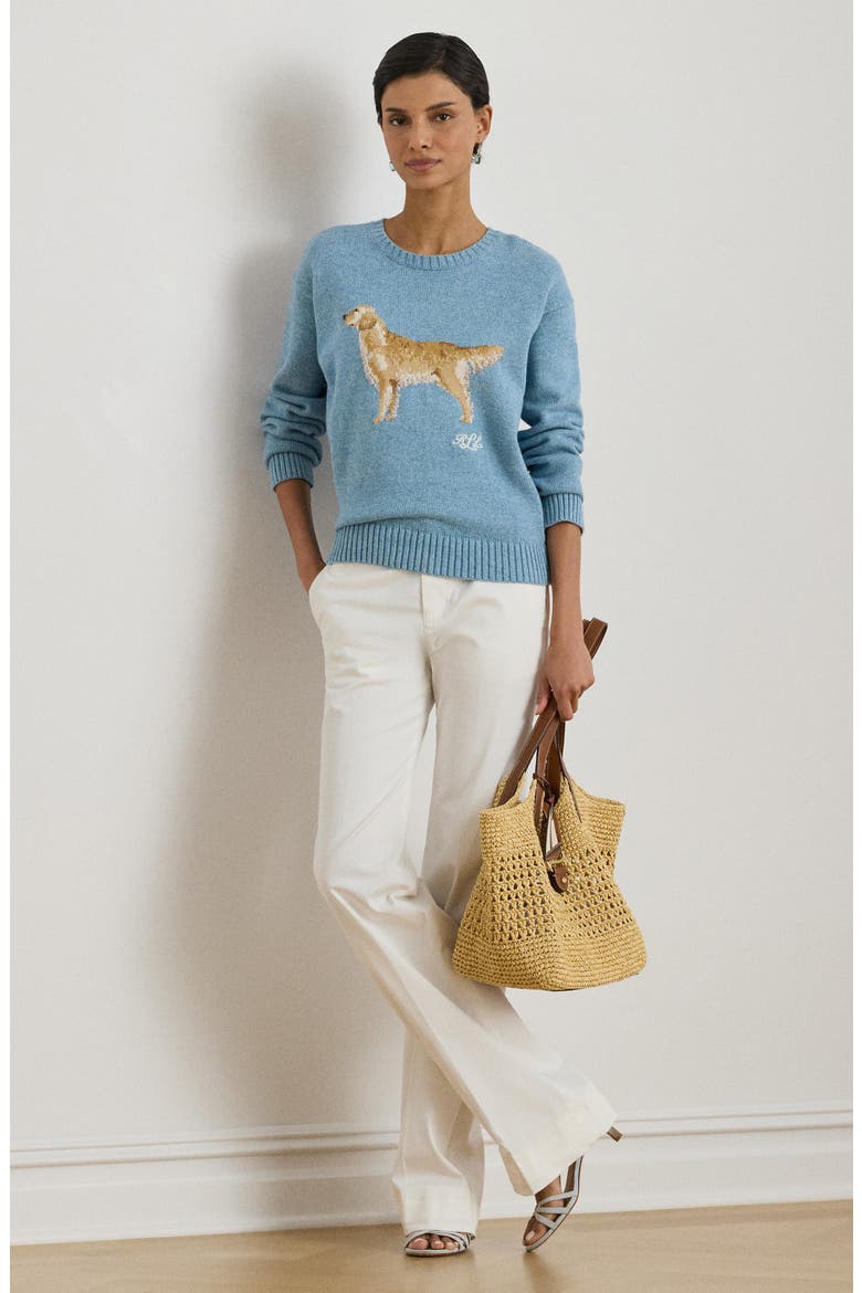 Intarsia Dog Sweater, Alternate, color, BLUE NOTE HEATHER MULTI