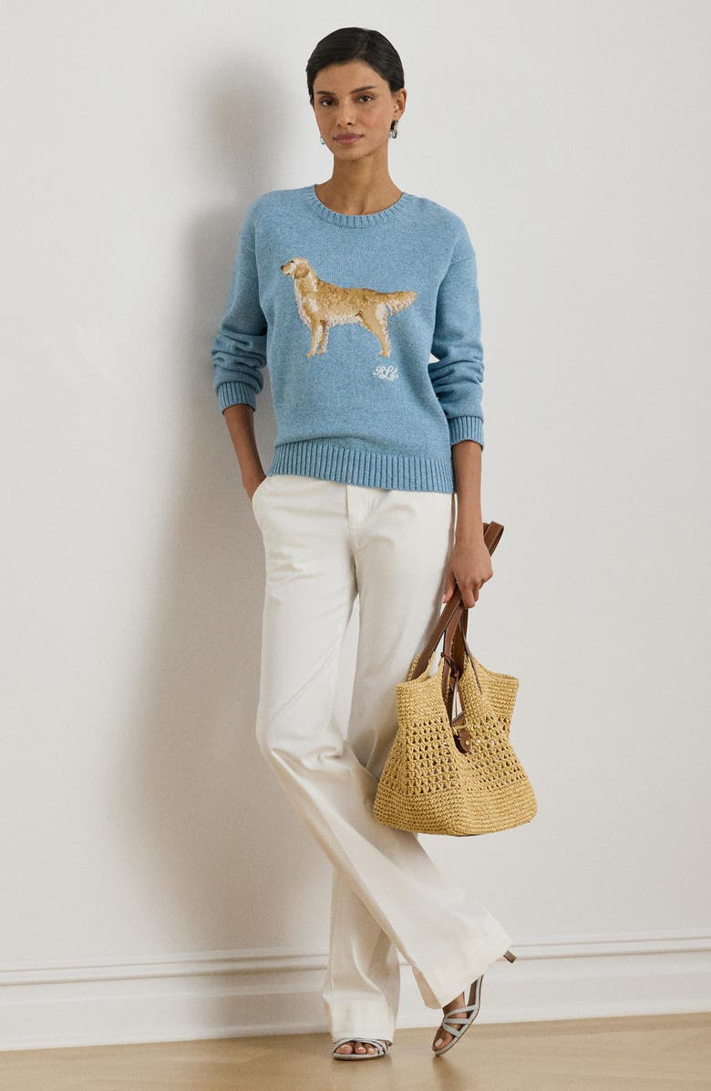 Lauren Ralph Lauren Intarsia Dog Sweater, Alternate, color, Blue Note Heather Multi