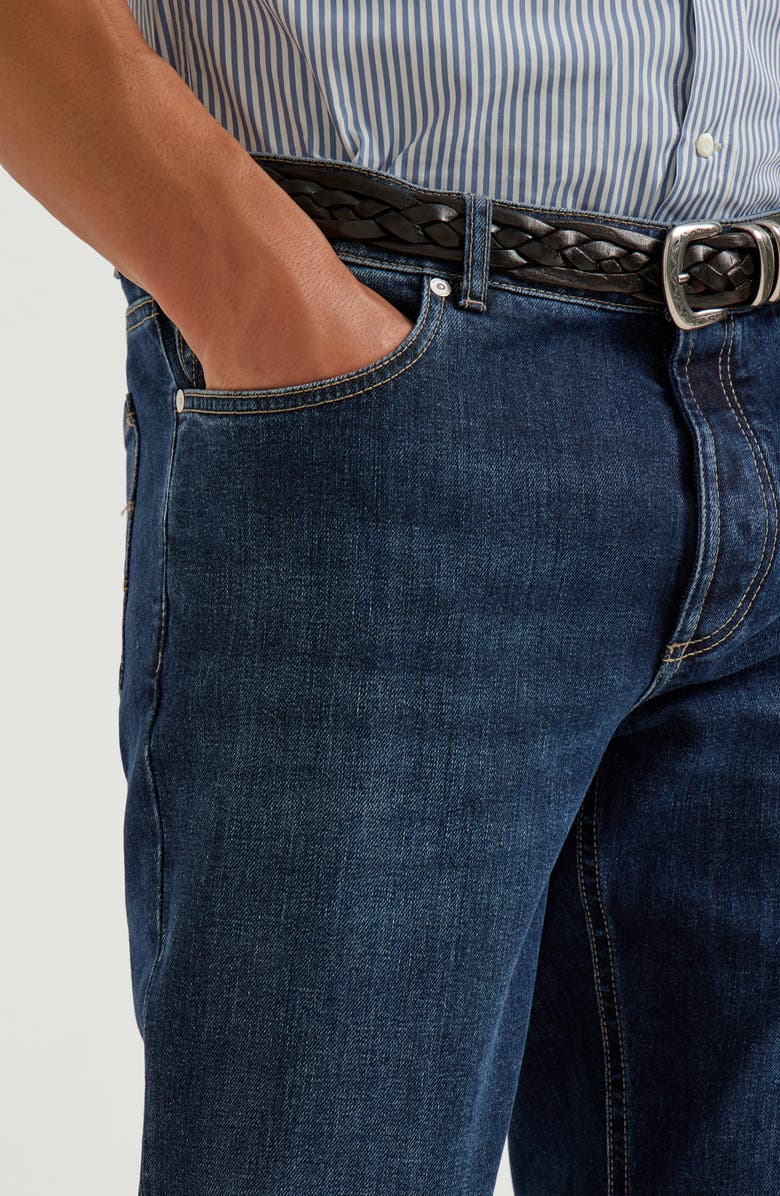 Brunello Cucinelli Traditional fit five-pocket trousers, Alternate, color, Dark Denim