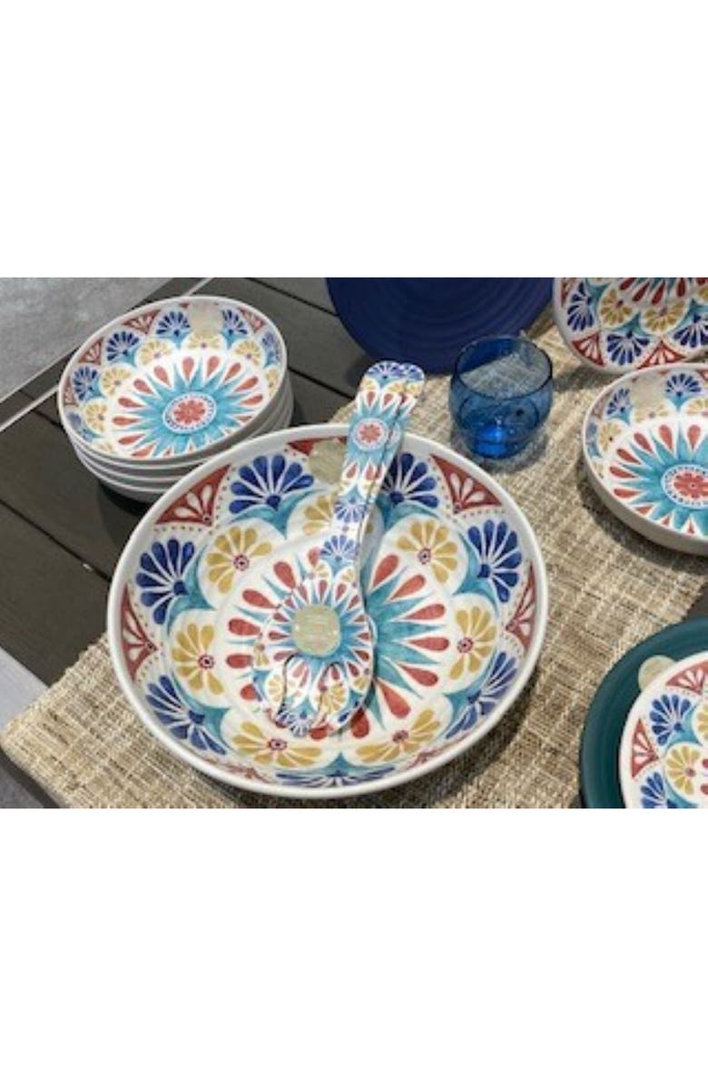 TarHong Desert Rio Melamine Serving Bowl, Alternate, color, White Multi