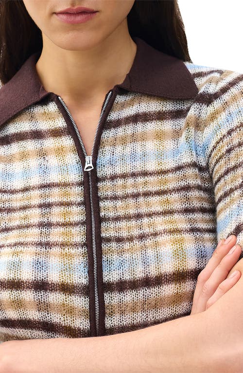 Rag & Bone Leva Short Sleeve Zip Cardigan In Multi