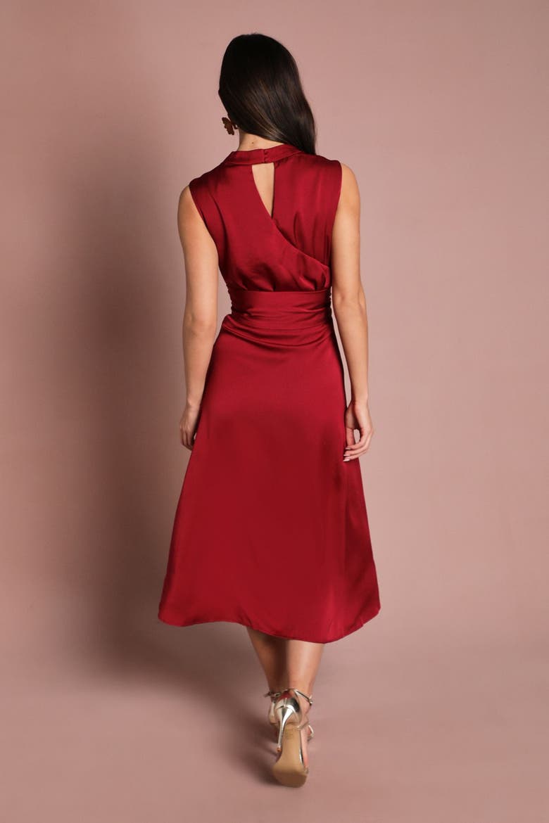satin twist front midi dress Oasis Satin Midi Bridesmaid Dress in Blush at Nordstrom, Size 12