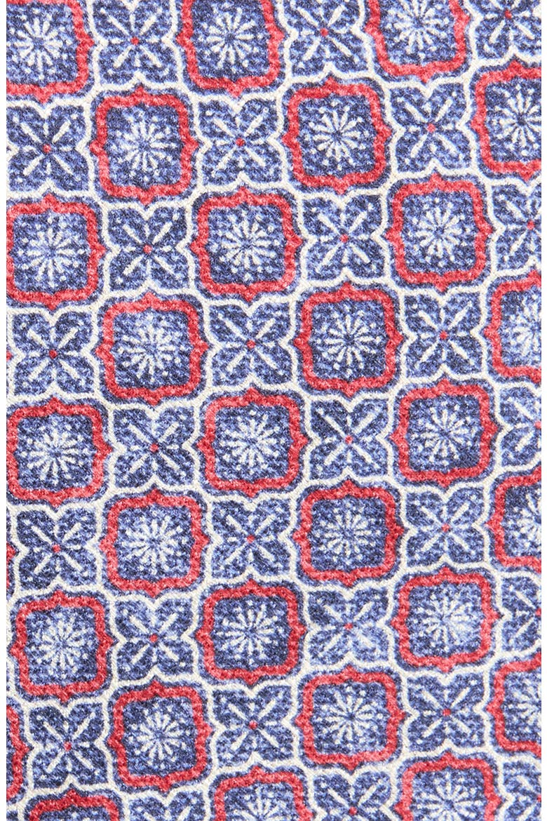 Geometric Silk Tie, Alternate, color, BLUE/ RED