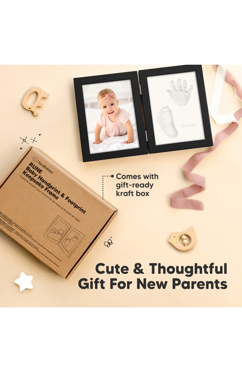 KeaBabies Rune Hand & Footprint Keepsake Frame, Alternate, color, Onyx Black
