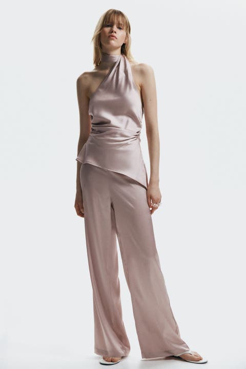 Wide Satin Trousers