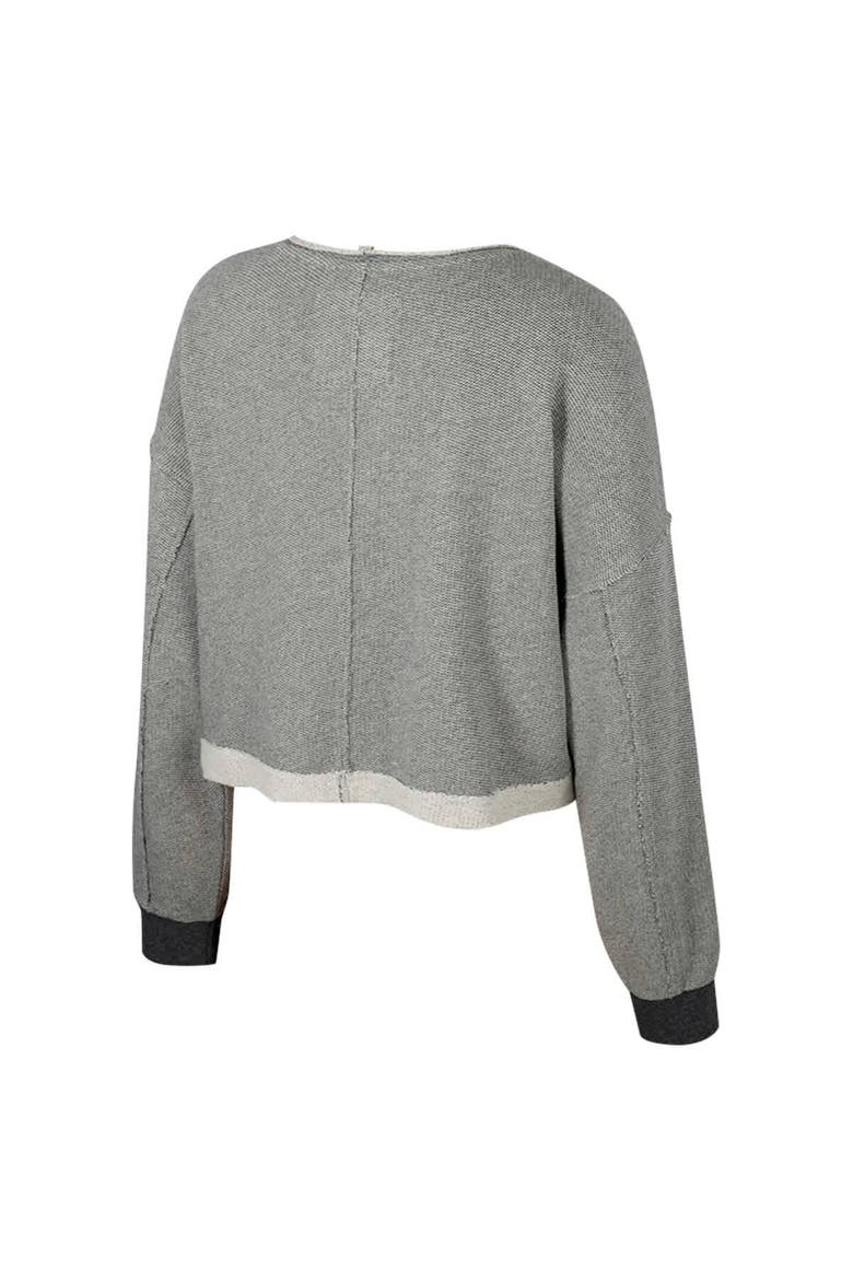 Women's Colosseum Charcoal West Virginia Mountaineers Magnum Scoop Neck Cropped Pullover Sweatshirt, Alternate, color, Charcoal
