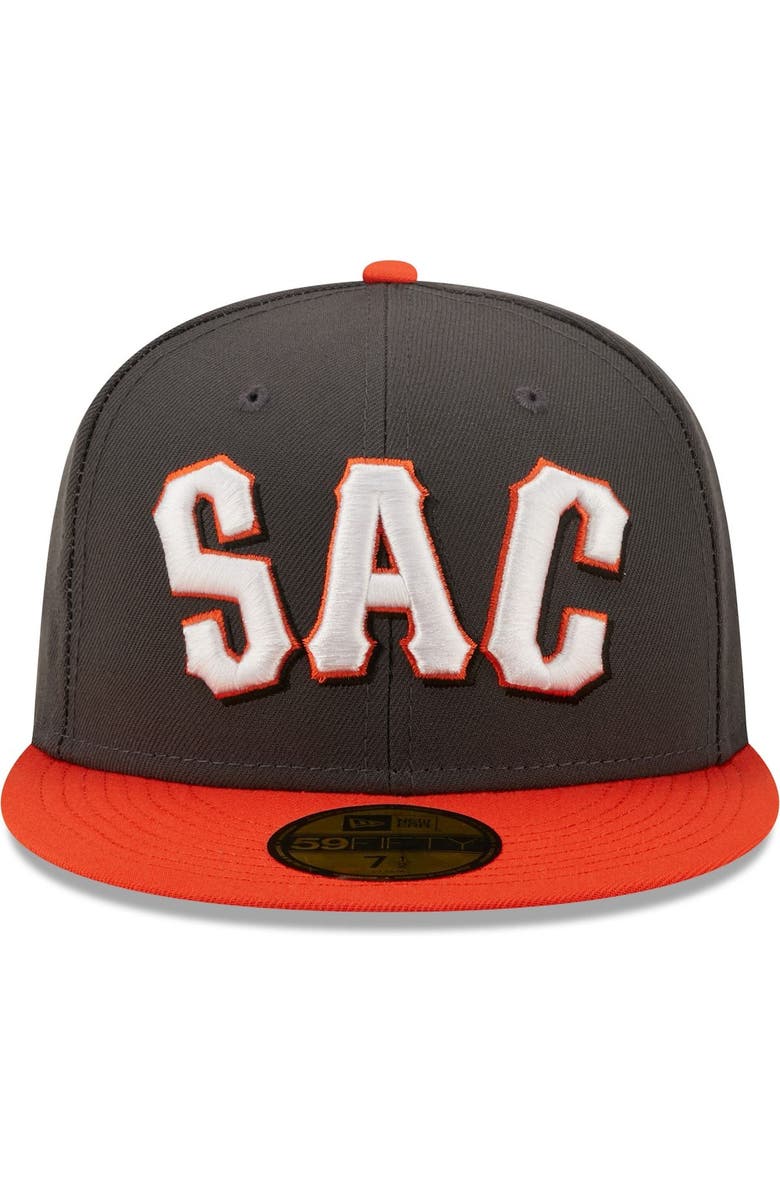 New Era Men's New Era Charcoal Sacramento River Cats Authentic Collection 59FIFTY Fitted Hat, Alternate, color, Charcoal