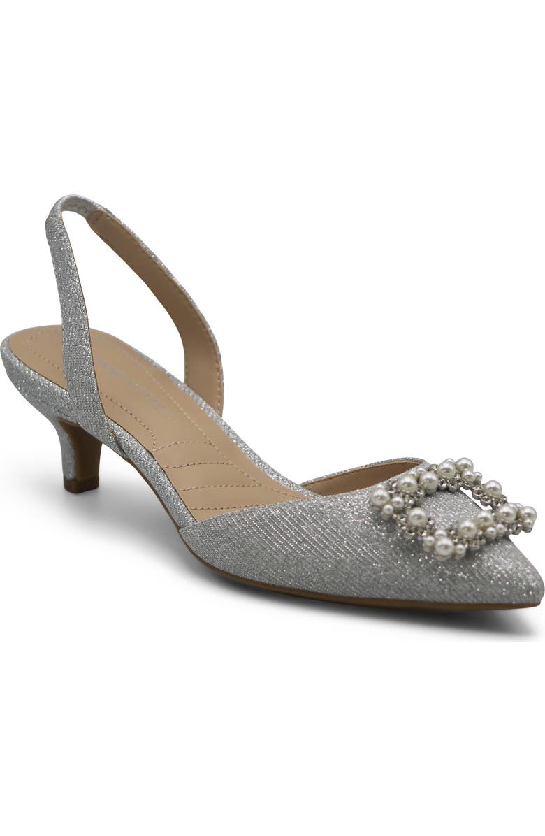 Adrienne Vittadini Suza Slingback Pump, Main, color, Silver-Sf