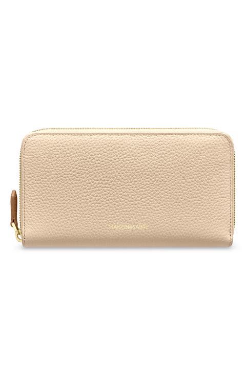 Long Leather Zip Wallet