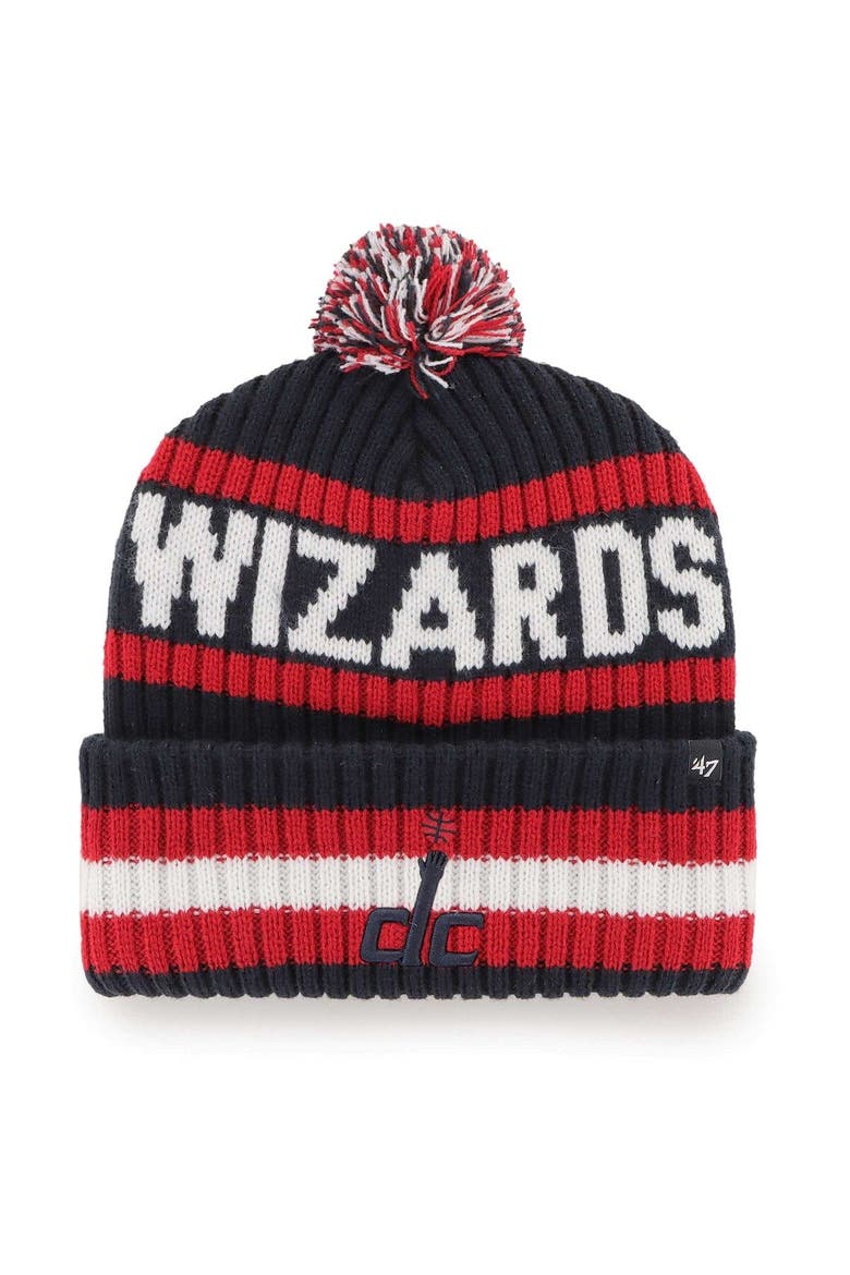 Men's '47  Navy Washington Wizards Bering Cuffed Knit Hat with Pom, Main, color, Navy