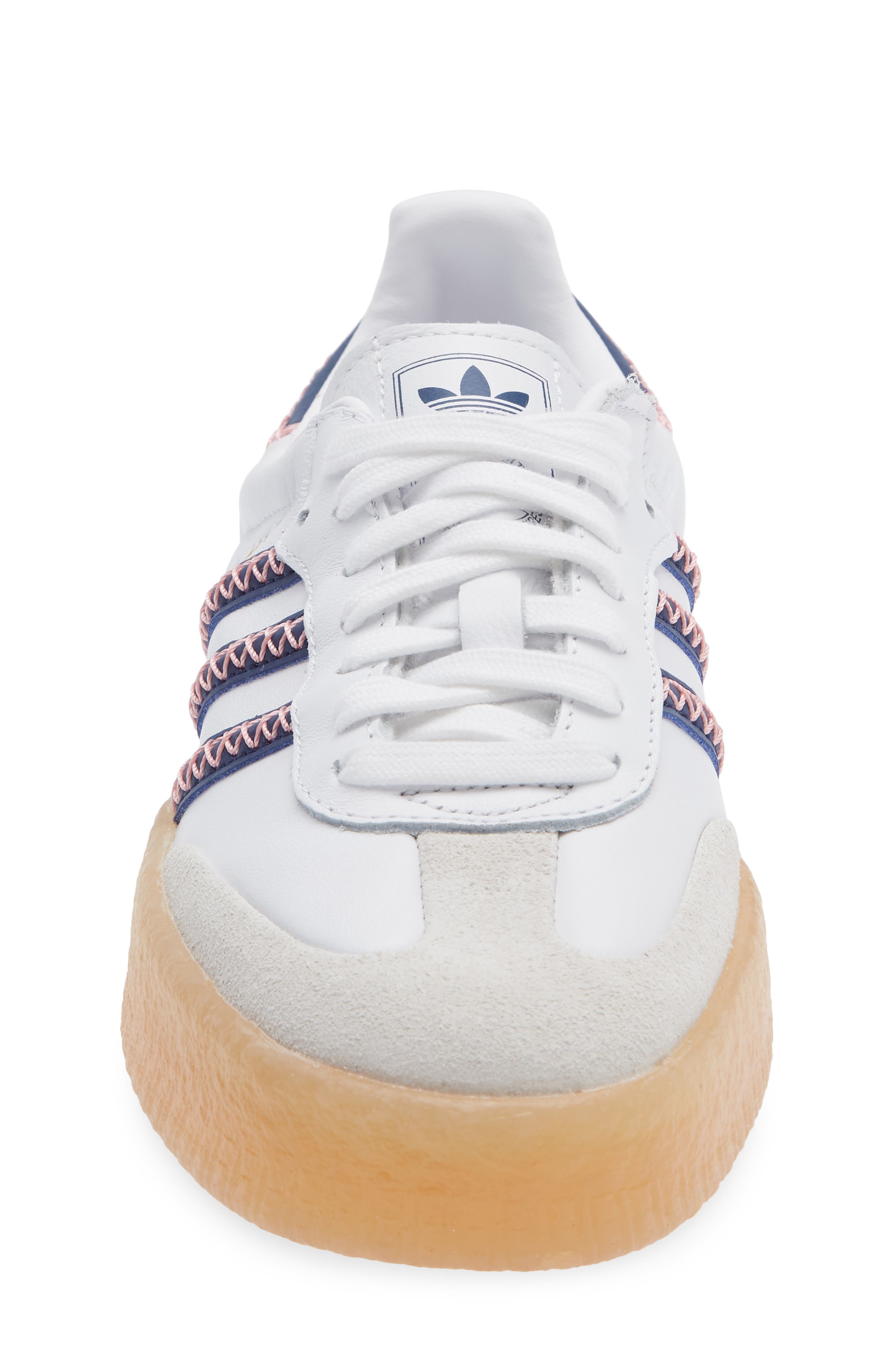 adidas Kids' Sambae Sneaker, Alternate, color, White/ Dark Blue/ Pink