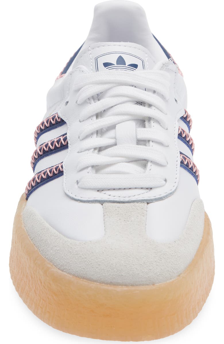 adidas Kids' Sambae Sneaker, Alternate, color, White/ Dark Blue/ Pink