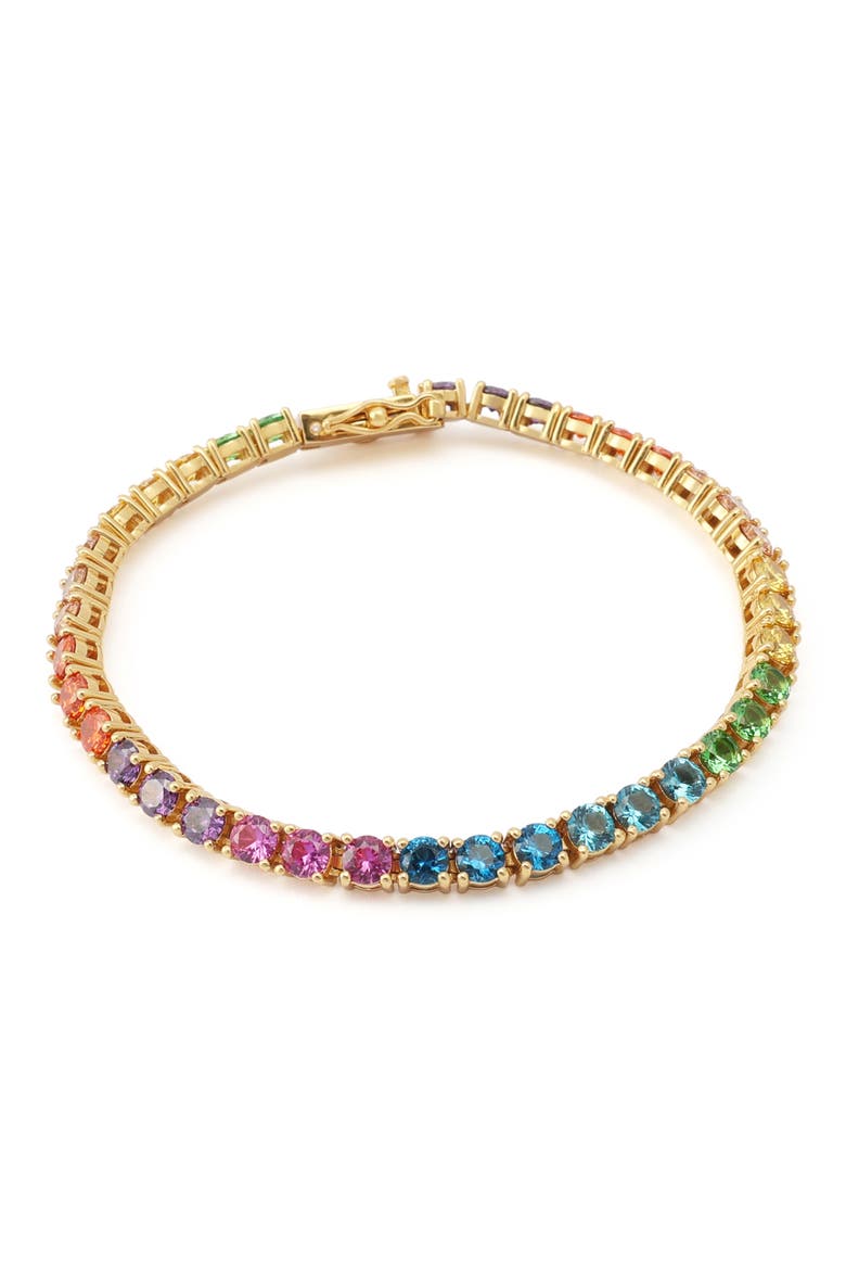 Rainbow Crystal Tennis Bracelet, Main, color, RAINBOW MULTI