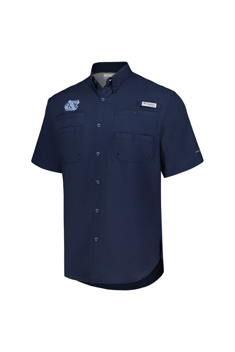 Men's Columbia Navy North Carolina Tar Heels PFG Tamiami Omni-Shade Button-Down Shirt, Alternate, color, Navy