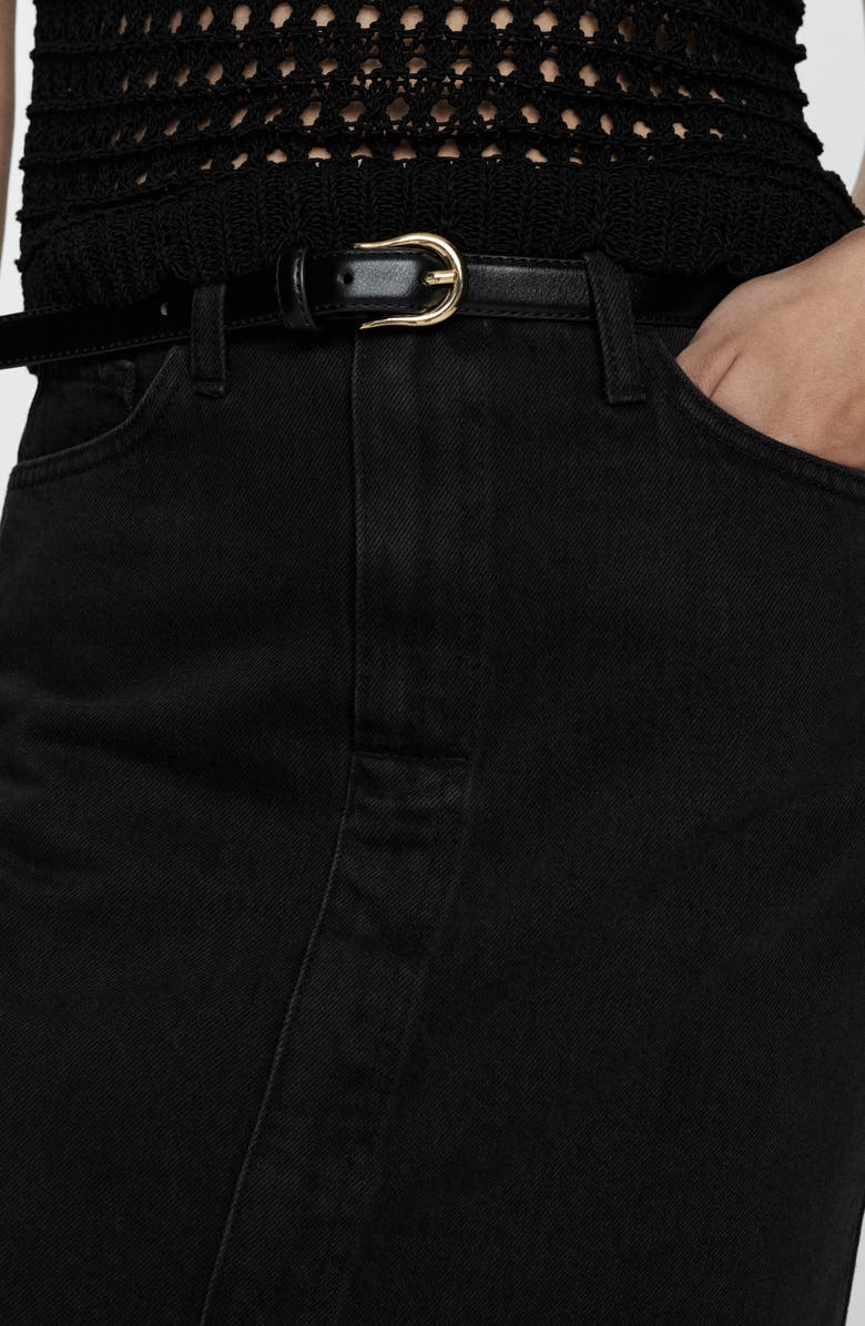 MANGO Denim Midi Skirt, Alternate, color,