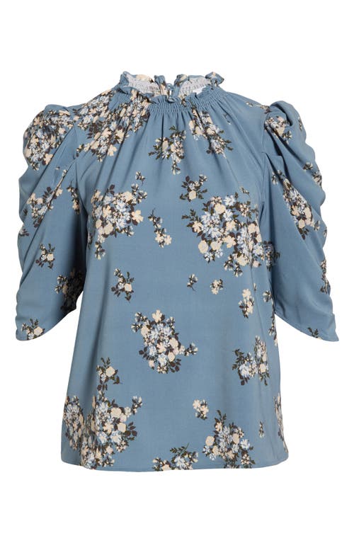 Sugarlips Moxi Floral Print Puff Sleeve Top In Multi