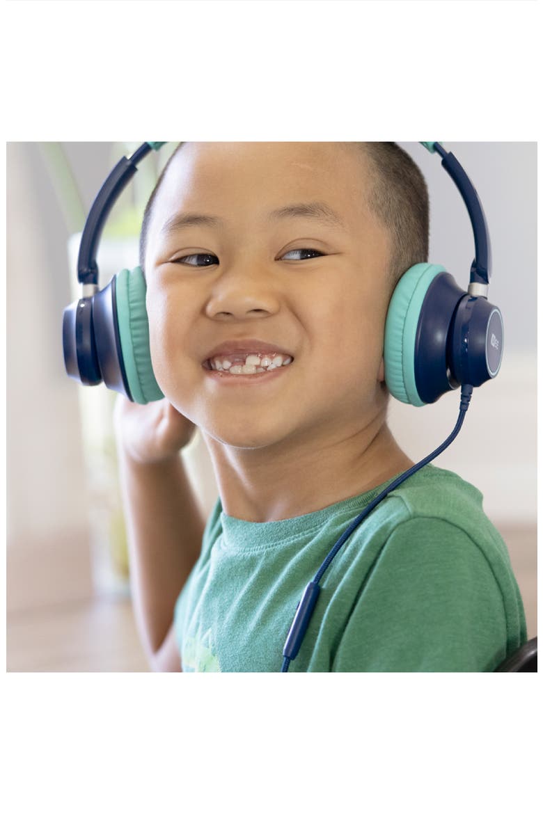 KidJamz KJ45 3.5mm Safe Listening Headphones for Kids w/ Inline Microphone, Alternate, color, Blue