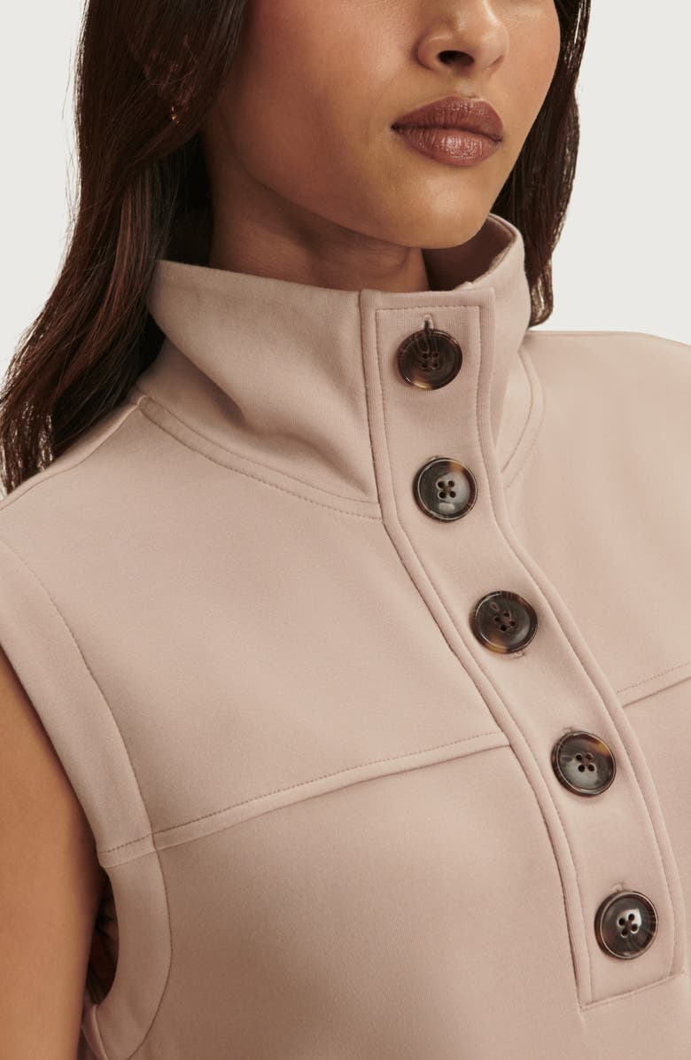 Varley Conall Half Button Sleeveless Top, Alternate, color, Mushroom