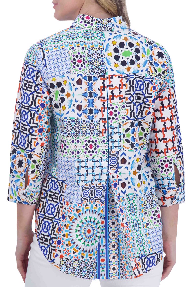 Kelly Print Button-Up Shirt, Alternate, color, MULTI