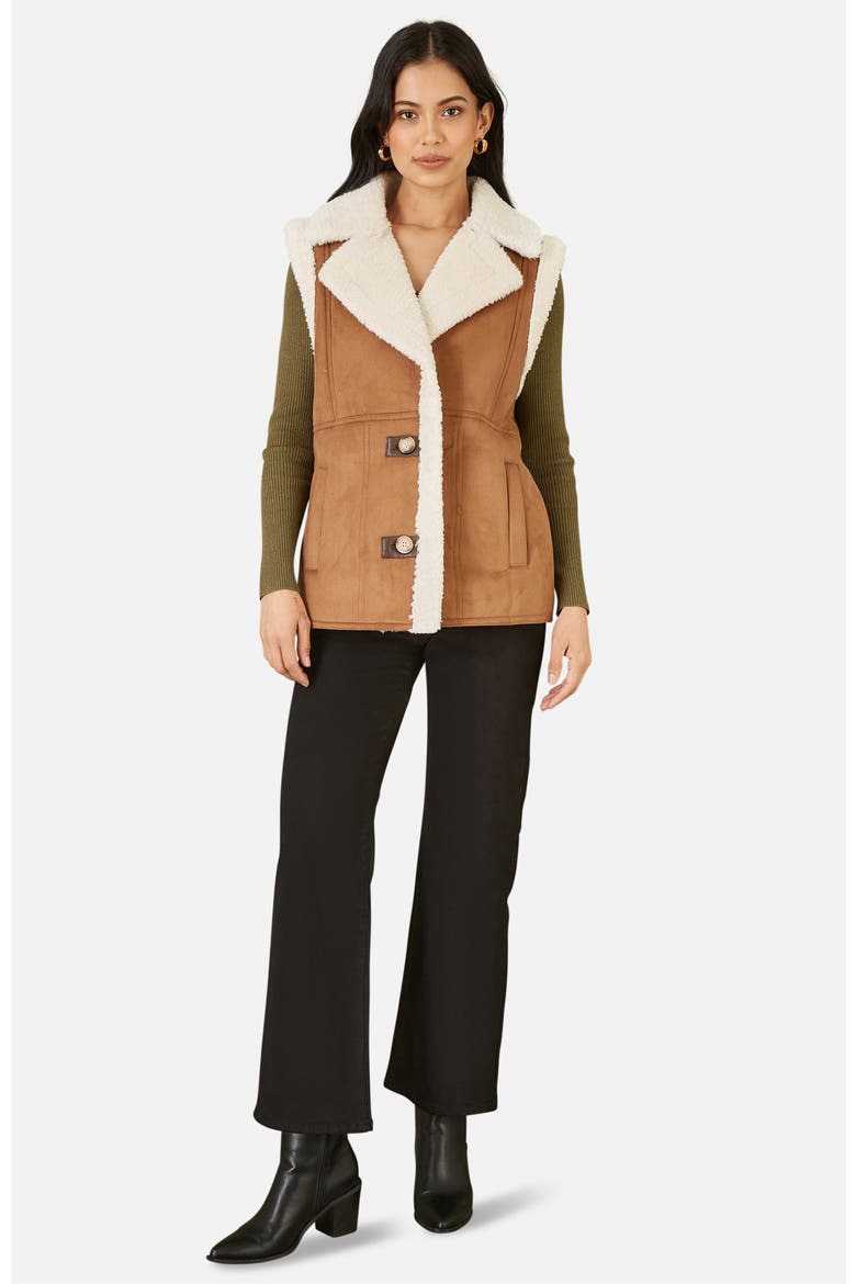 Button Up Gilet, Alternate, color, Brown