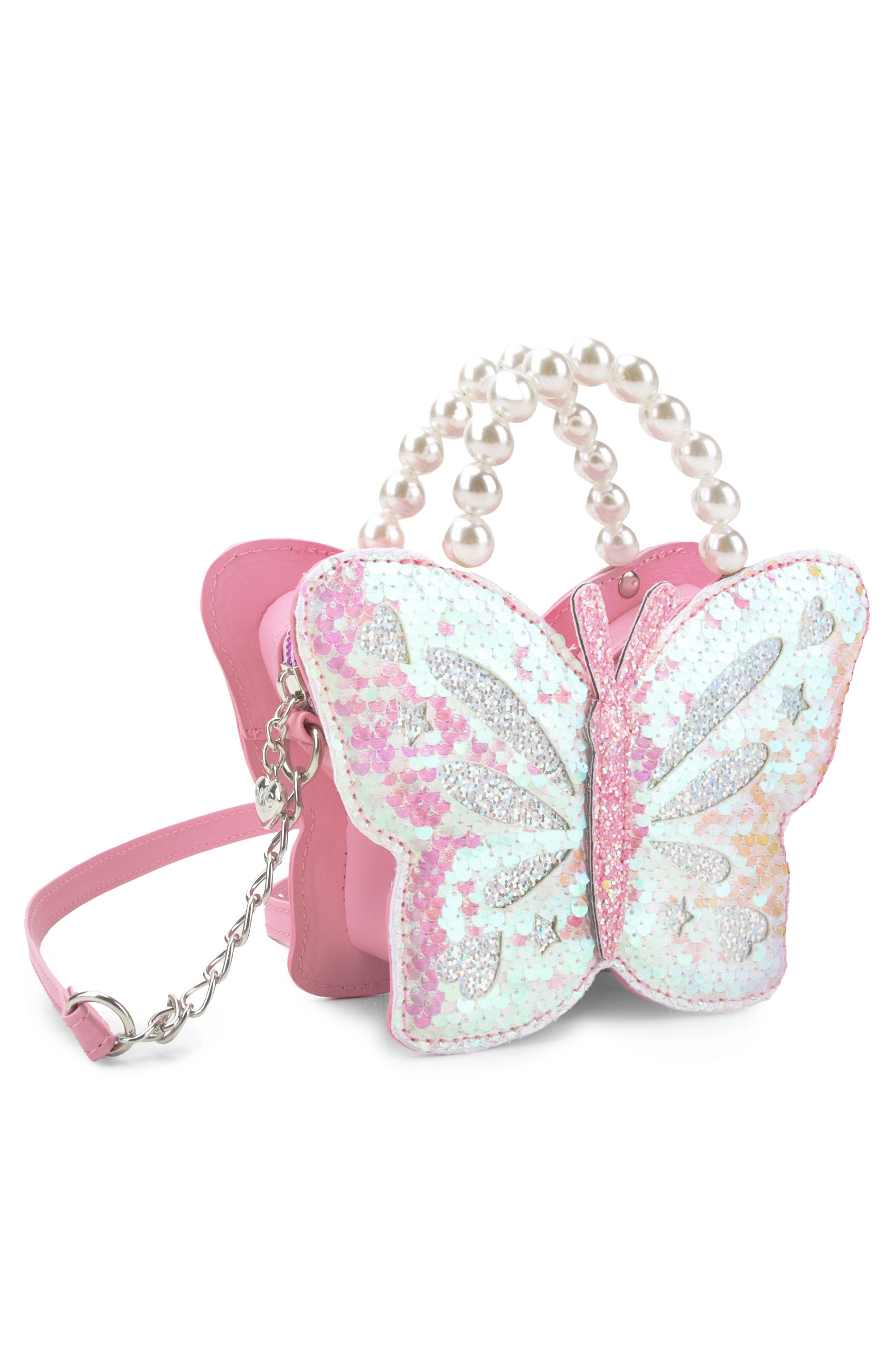 OMG Accessories Kids
 Sequin Butterfly Crossbody Bag, Alternate, color, Bubble Gum