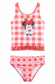 DREAMWAVE Kids' Minnie Mouse Gingham 2-Piece Bikini