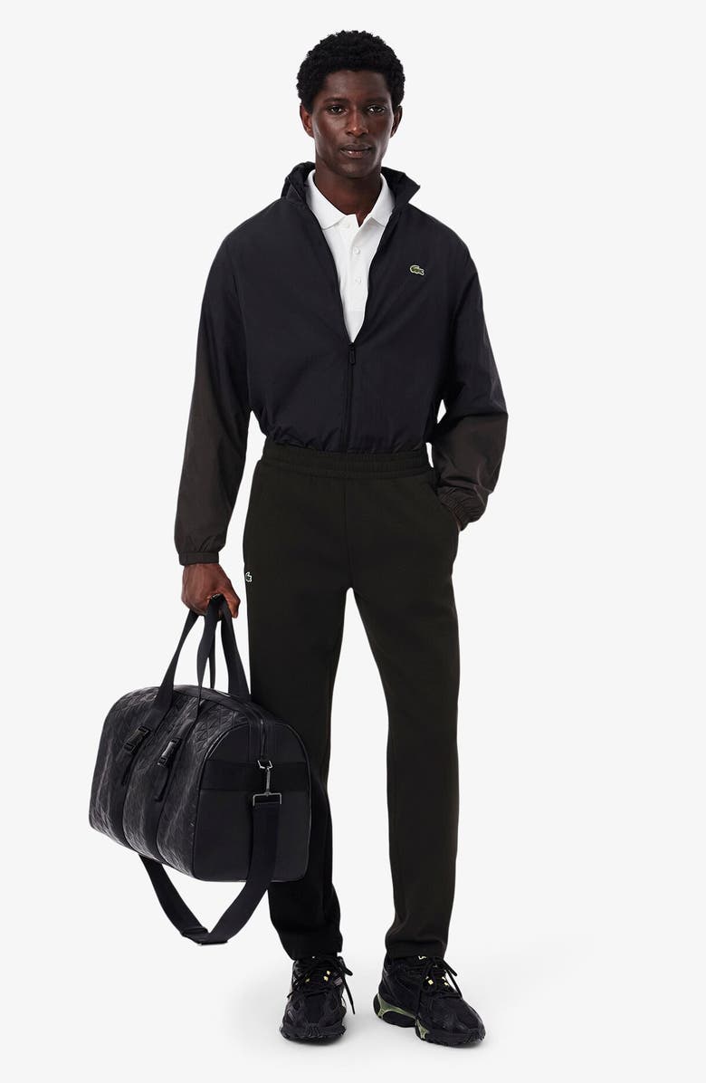 Lacoste Mesh Panel Tapered Track Pants, Alternate, color, Black