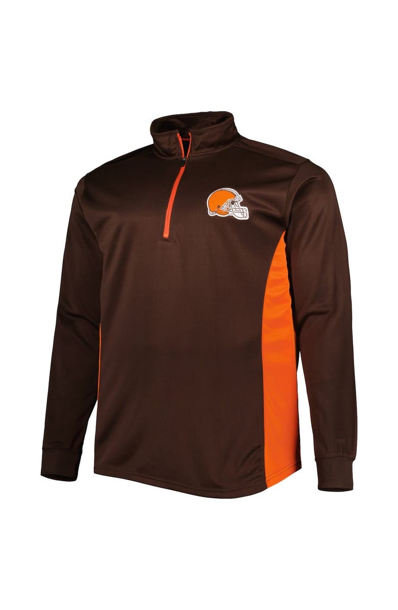 PROFILE Men's Brown Cleveland Browns Big & Tall Quarter-Zip Top, Alternate, color,