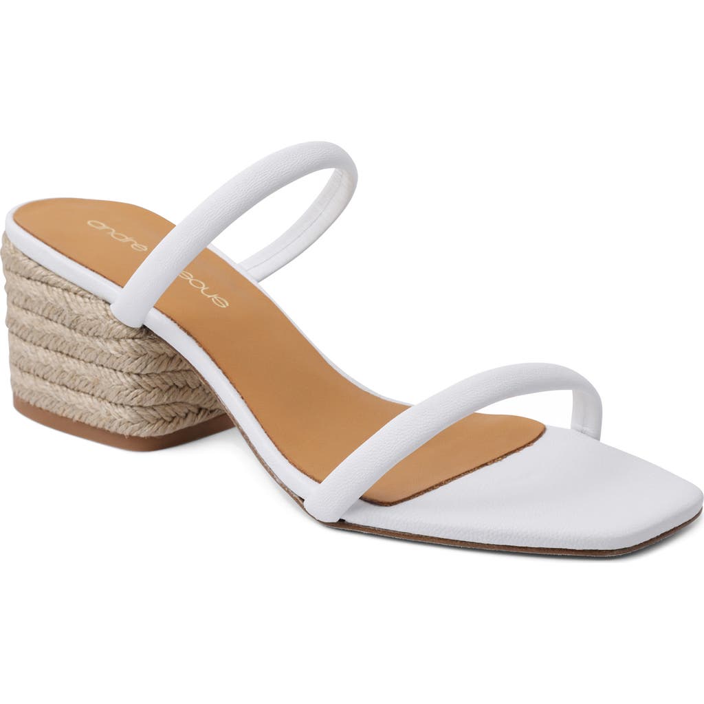 Andre Assous Joie Slide Sandal In White Nappa Leather