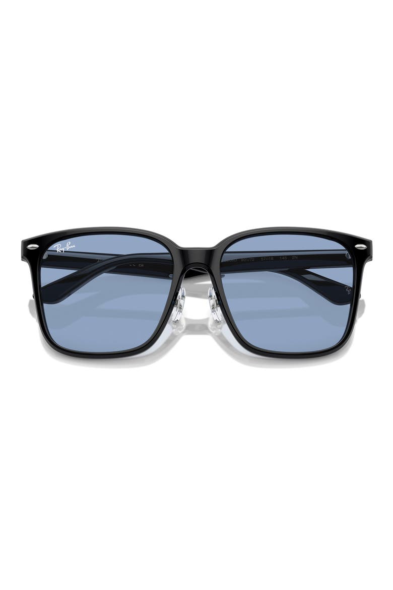 Slim Square 57mm Sunglasses, Alternate, color, BLACK