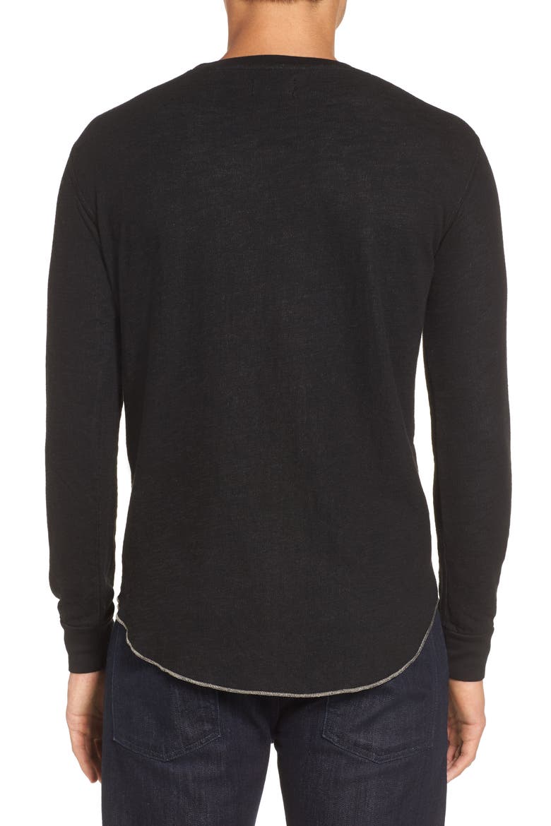 Double Layer Slim Crewneck T-Shirt, Alternate, color, BLACK
